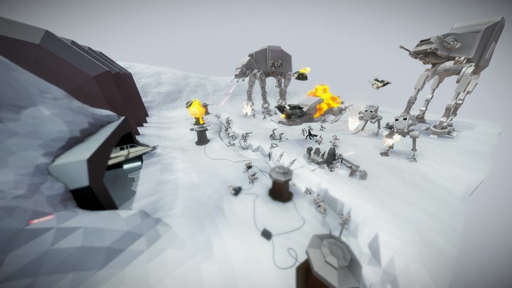 Battle For Hoth Diorama 3D Model