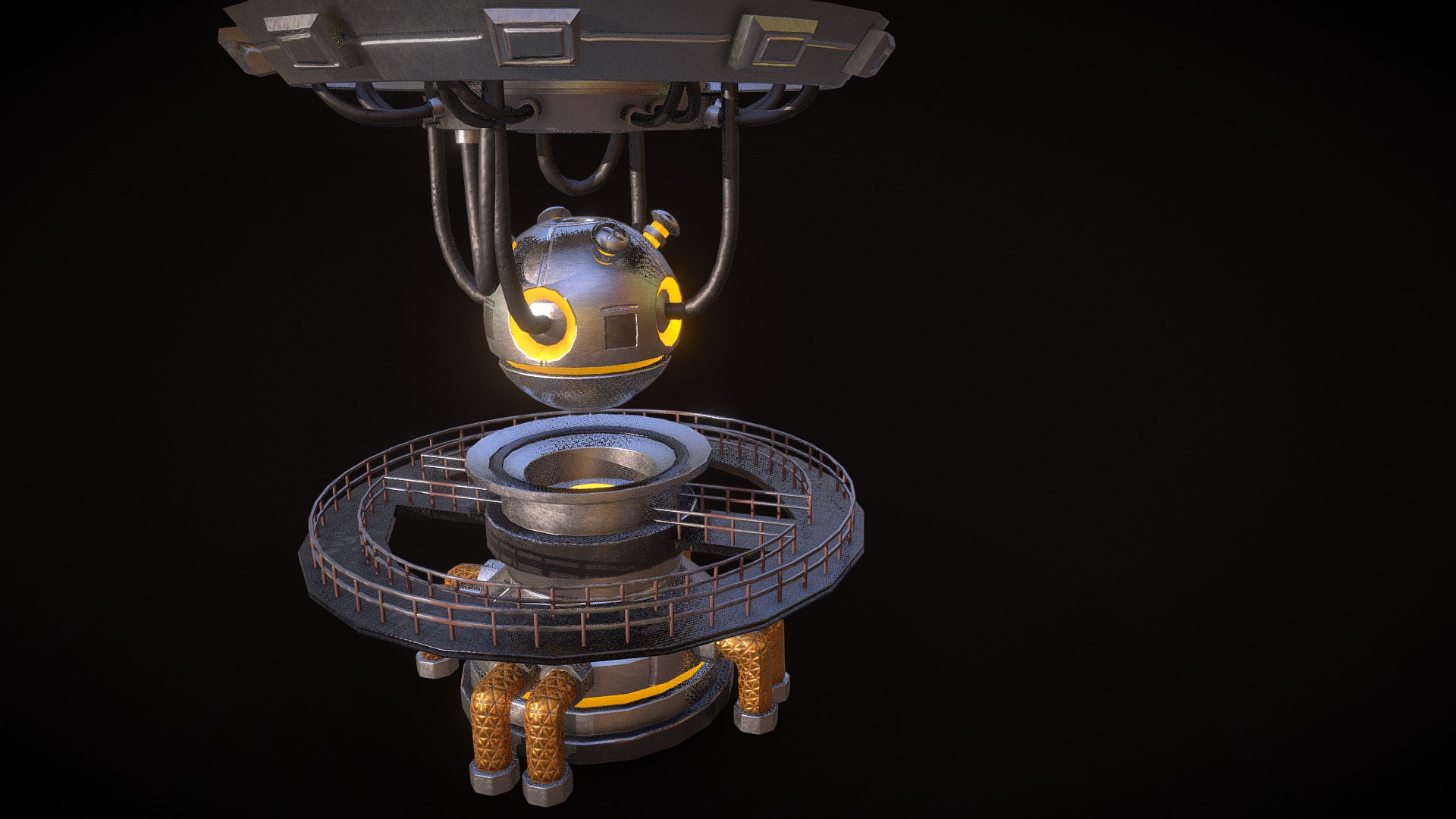 3D model Sci-Fi Core Reactor - This is a 3D model of the Sci-Fi Core Reactor. The 3D model is about a robot with a black background.