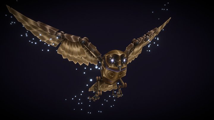 Steampunk arcane owl 3D Model