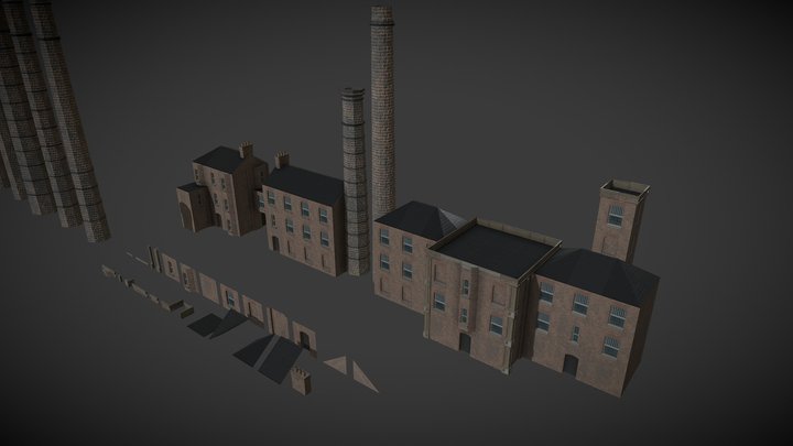 British Factories & Mills - Modular Kit 3D Model