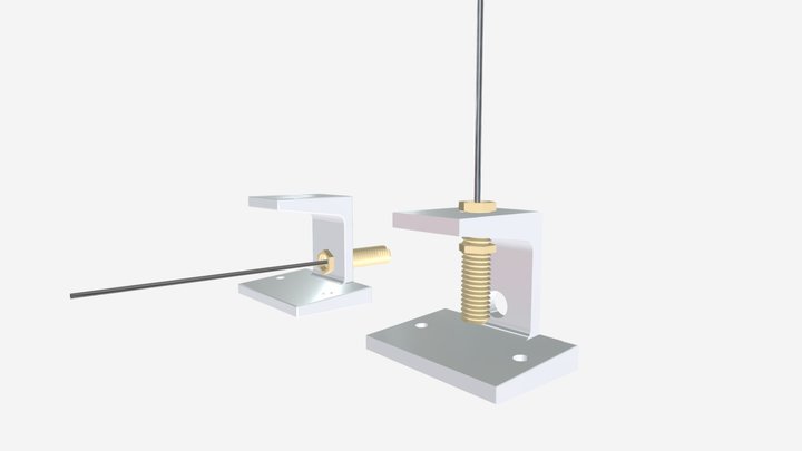Soporte fijación cable de acero 3D Model