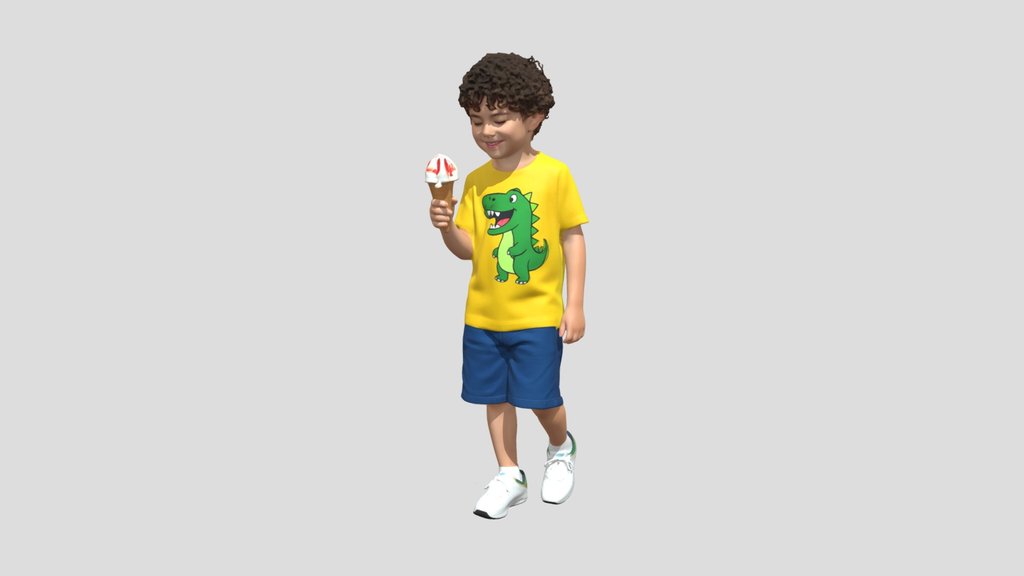 Dino Tee Boy with Ice Cream