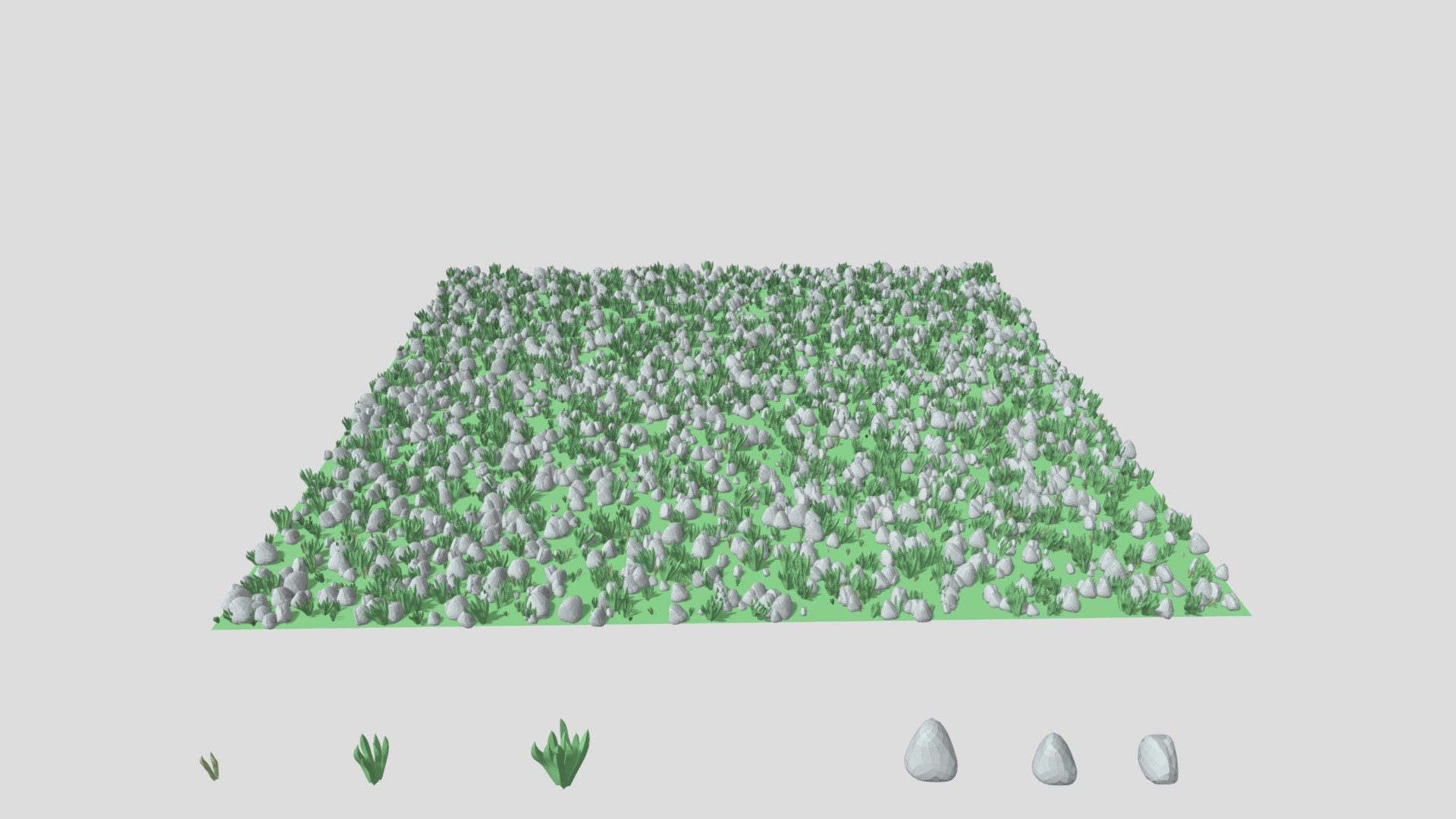 Lowpoly nature, rocks and grass — Sketchfab embed 3D viewer