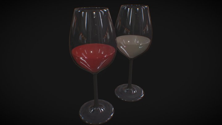 Glass of Wine 3D Model