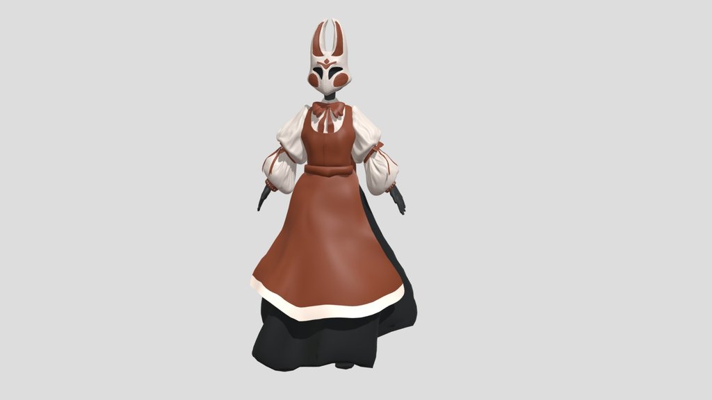 Rabbit mask folk doll