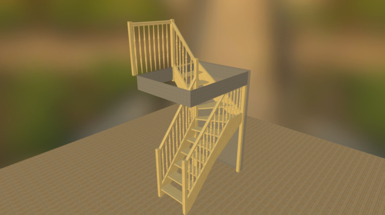 Leetse trepp - 3D model by Baltic Wood Partners (@balticwood) [34513b5 ...