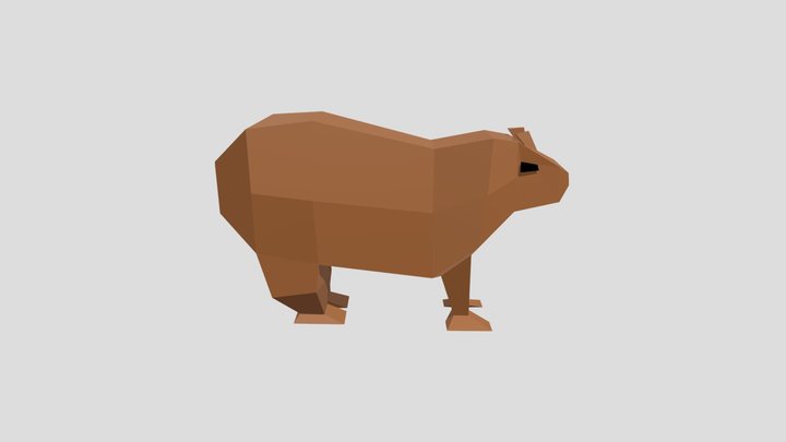 Low Poly Capybara 3D Model