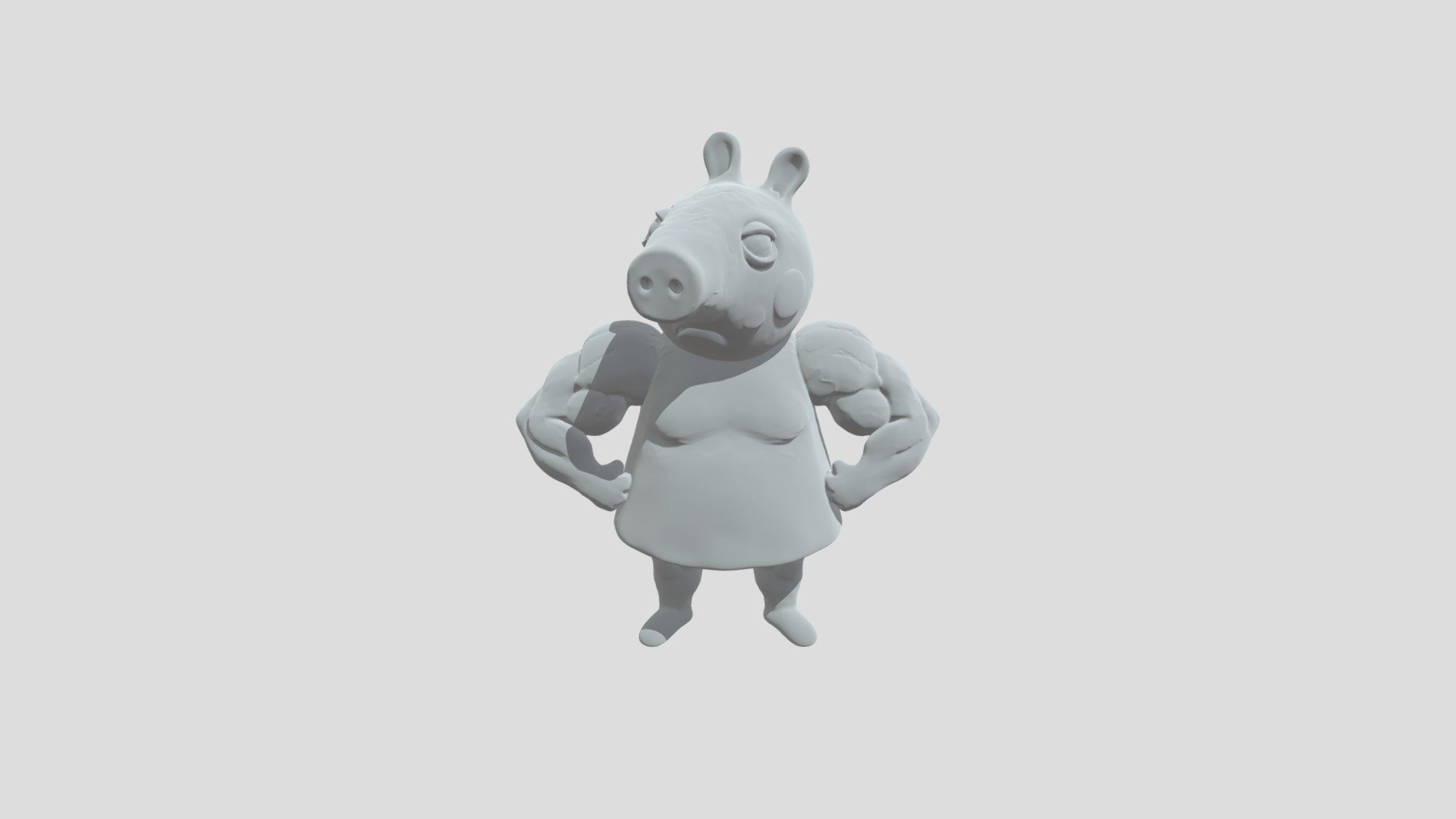 Muscle Pig in a Red Dress - 3D model by PappaYaga [34550cf] - Sketchfab