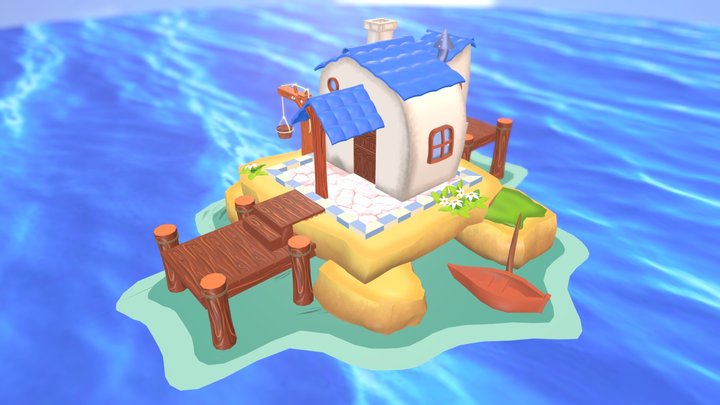 Tiny Island House 3D Model