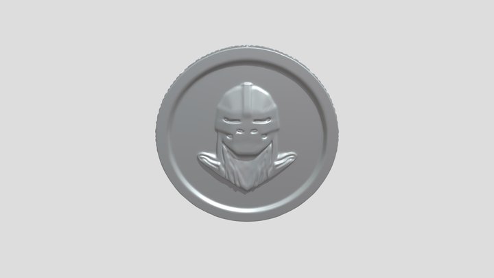 coin with helmet design 3D Model
