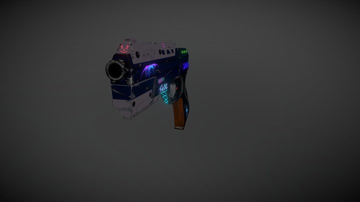 Desert Eagle in cyberpunk style 3D Model
