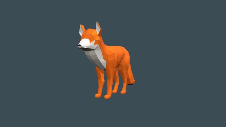 Low Poly Fox 3D Model