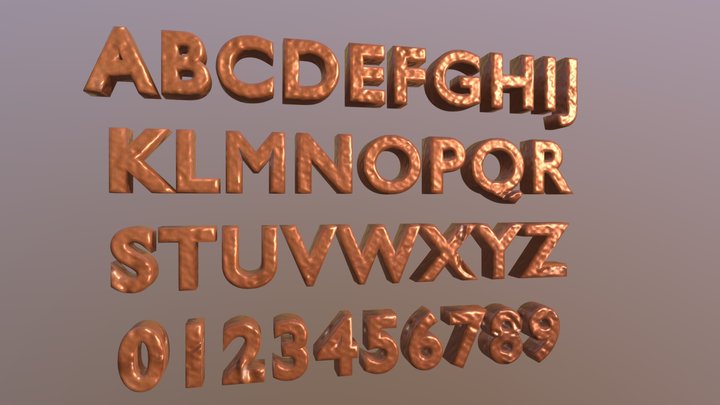 Chocolate Alphabet Typeface 3D Model