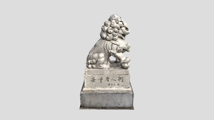 Chinese lion statue 3D Model