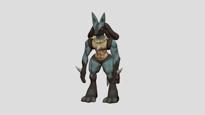 Muscular Lucario 3D Model