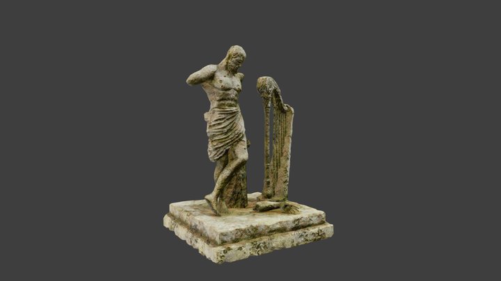 Sunken Orpheus Statue 3D Model