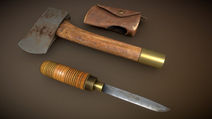 Axe_knife 3D game ready model 3D Model