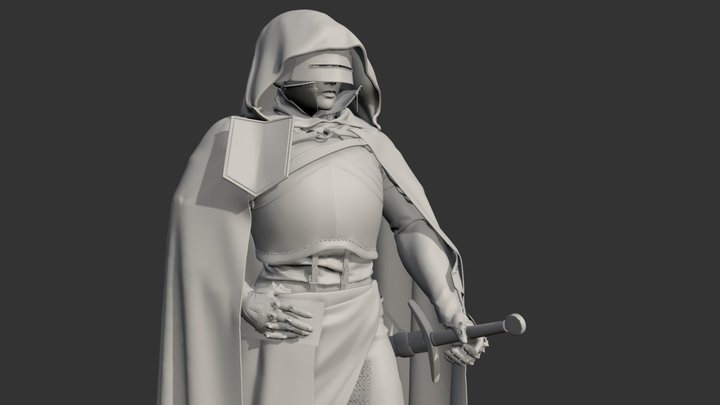 Female Knight Sculpt 3D Model