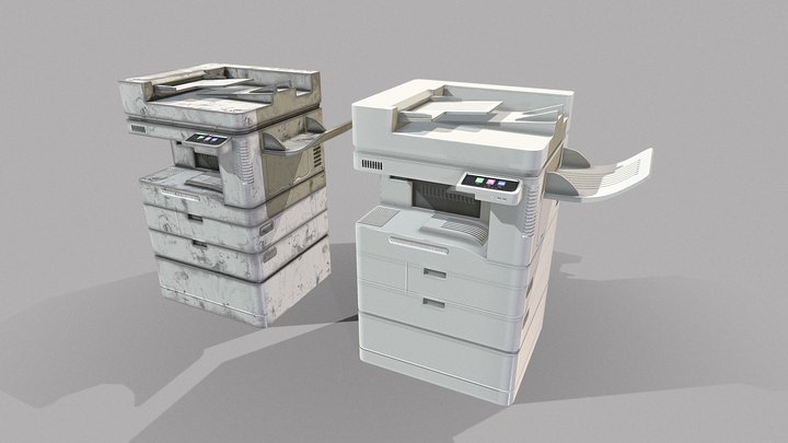 Standing LaserJet printer 3D Model