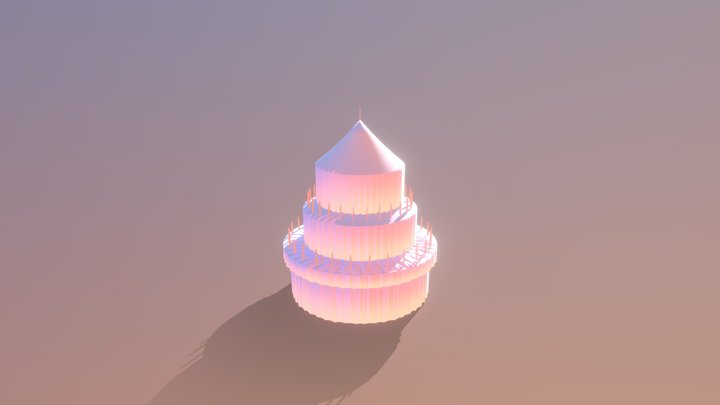 Big Pink Cake 3D Model