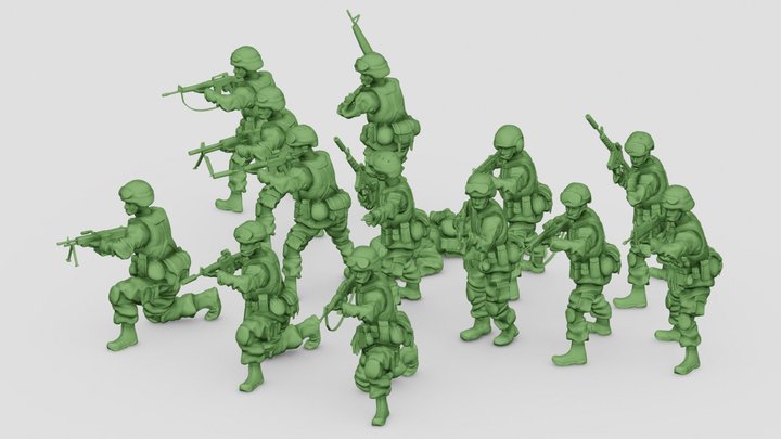 Soldier Figures 3D Model