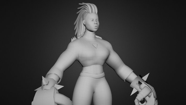 June, a cyberpunk boxer (W.I.P) 3D Model