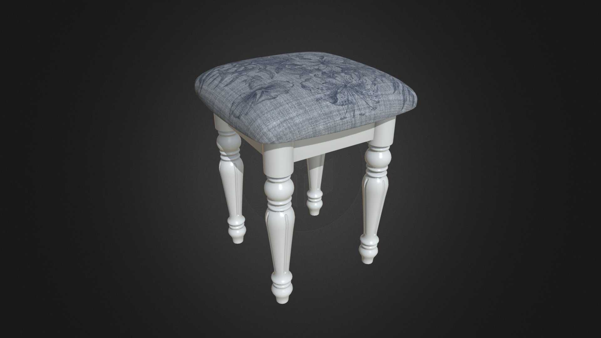 3D model Stool White - This is a 3D model of the Stool White. The 3D model is about a stool with a table top.