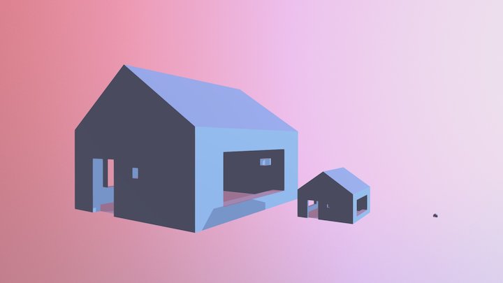 Huse, stor, mindre, mindst 3D Model