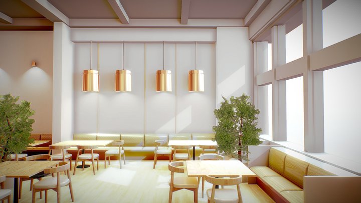 VR Modern Restaurant Scene - E9 3D Model