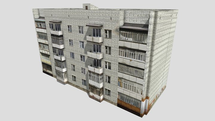 5 storey residential building 3D Model