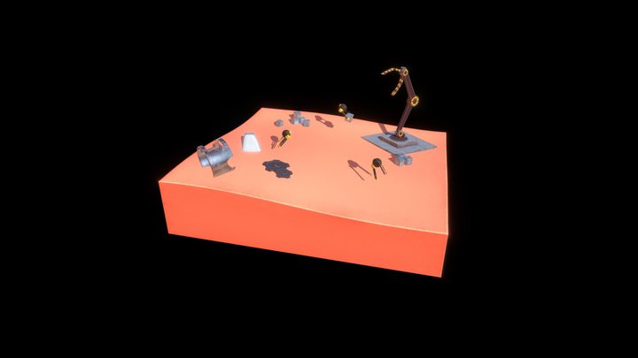 Mark W Desert Planet Diorama 3D Model