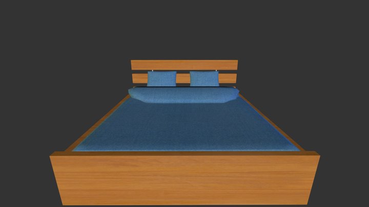 I K E A Hopen Bed 160 3D Model