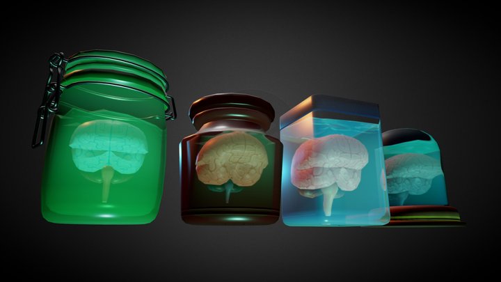 Brains in a Jar 3D Model