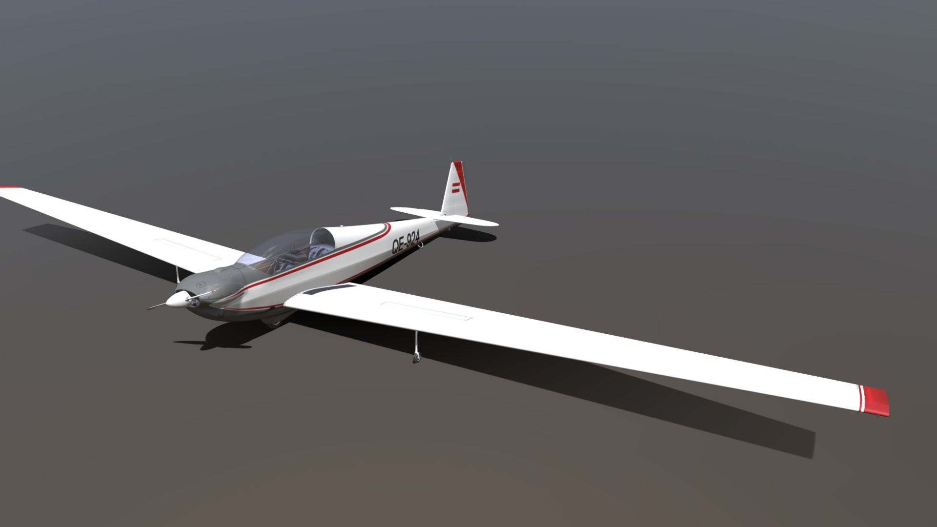 3D model Falke SF-28 Motorglider - This is a 3D model of the Falke SF-28 Motorglider. The 3D model is about a white airplane flying.