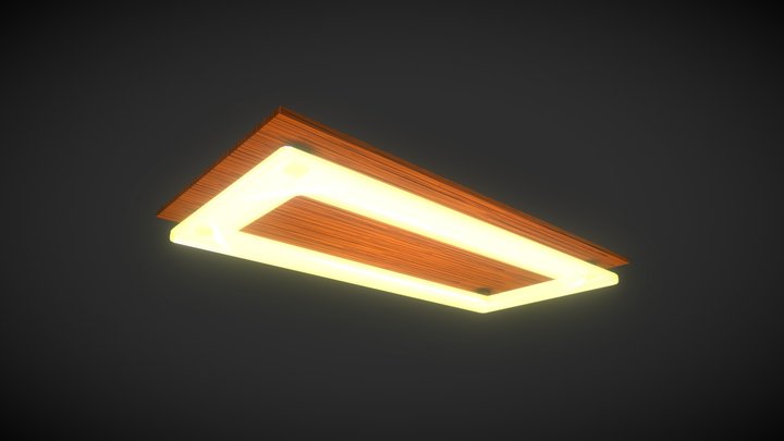 Wooden Ceiling Lamp 3D Model