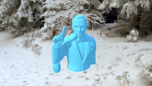 BOND 2015 Daniel Craig Bust Spectre 3D Model
