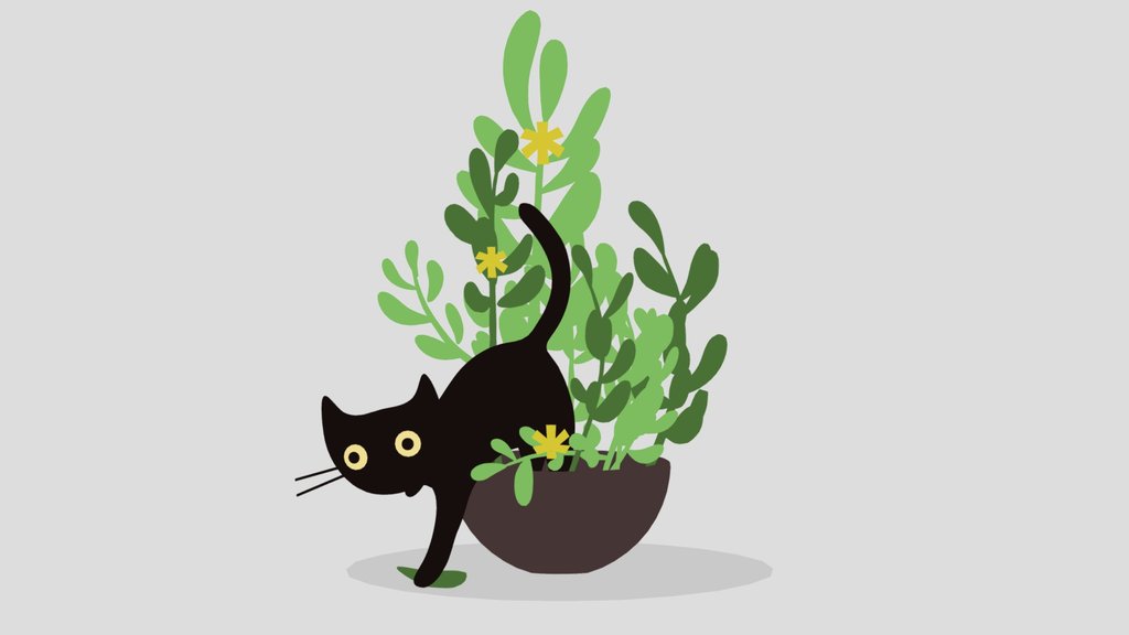 Cat in flowers