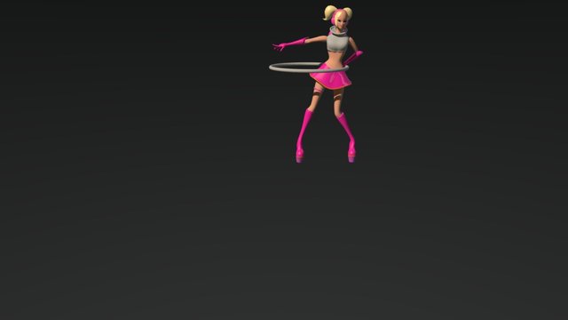 hula hoop girl wip 3D Model