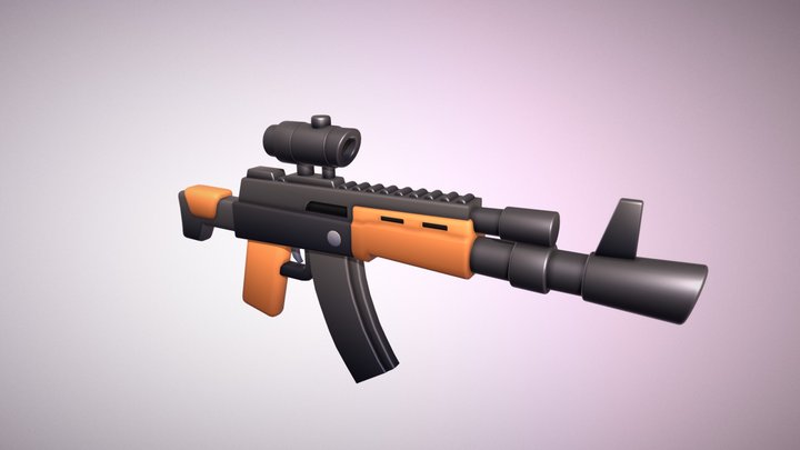 Ak Toon Rifle 3D Model