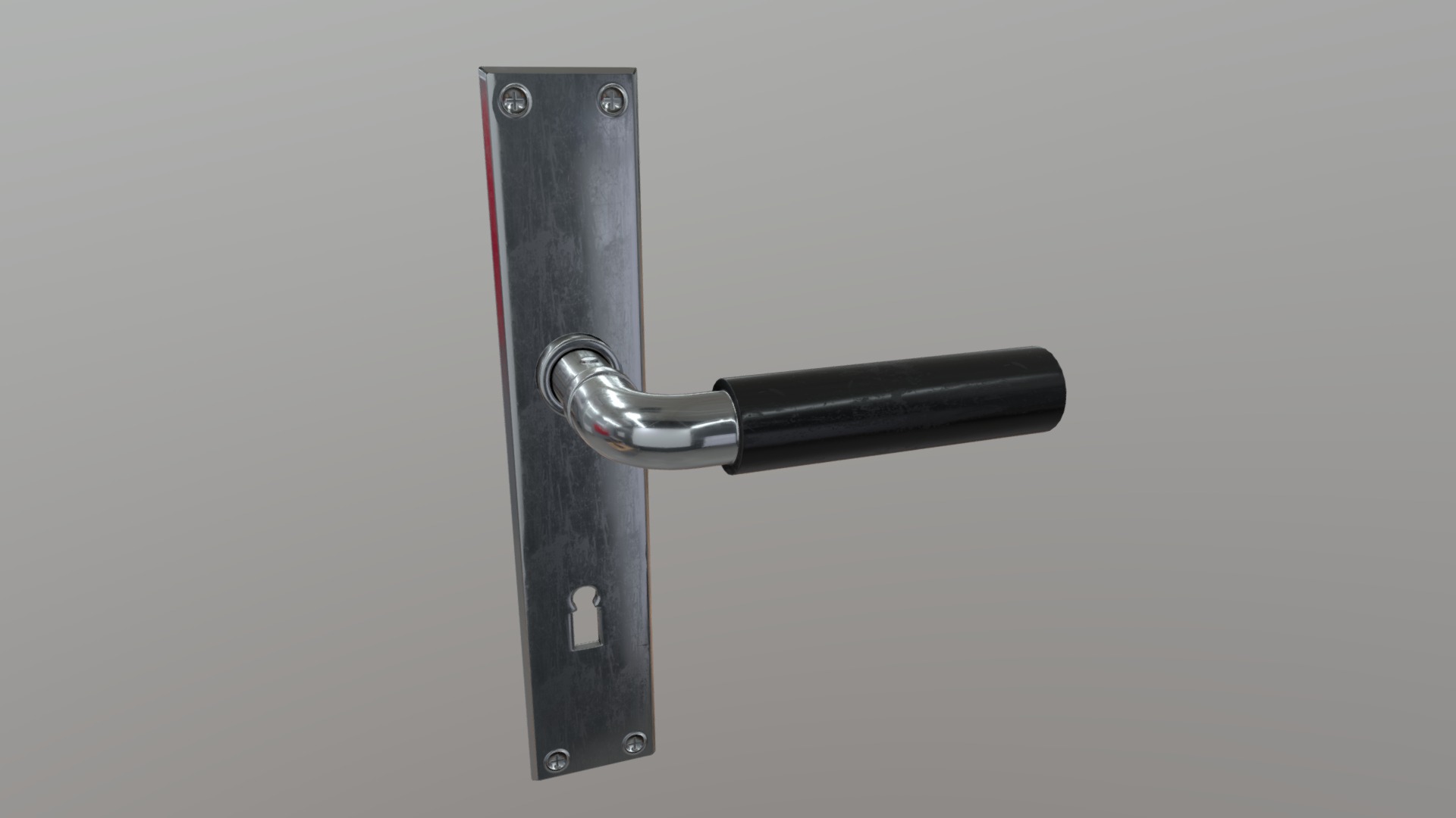 3D model Door Handle - This is a 3D model of the Door Handle. The 3D model is about a black and silver door handle.