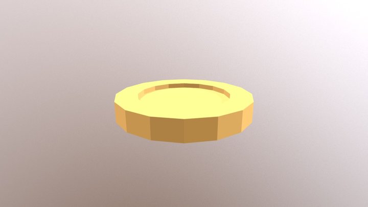 Lowpoly gold coin 3D Model