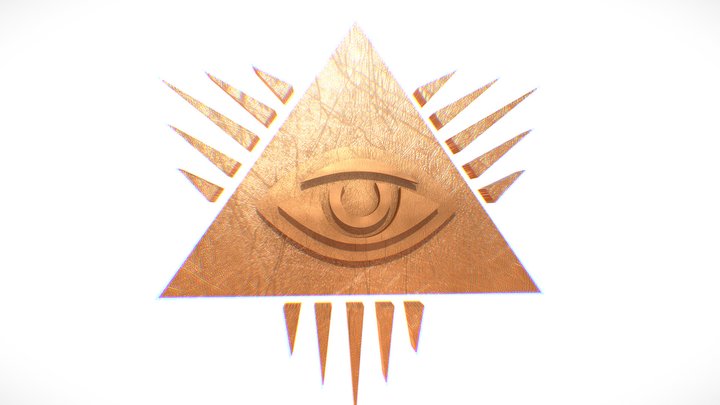 Iluminati Eye Pyramid Symbol 3D Model