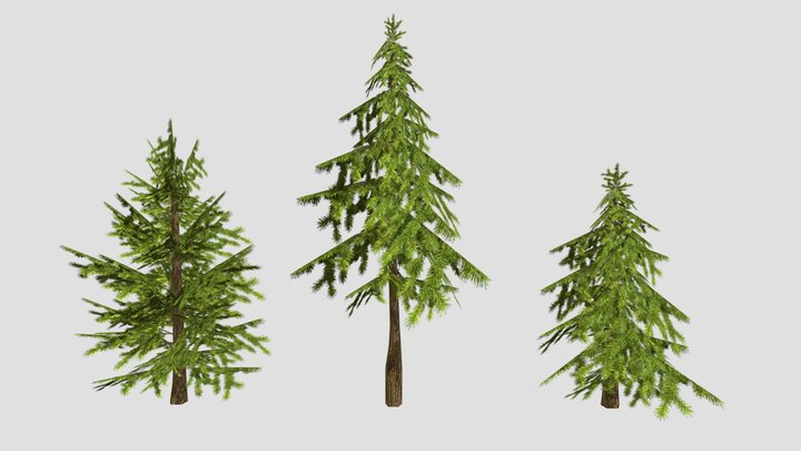 Pine Trees Pack | PS1 Low Poly 3D Model