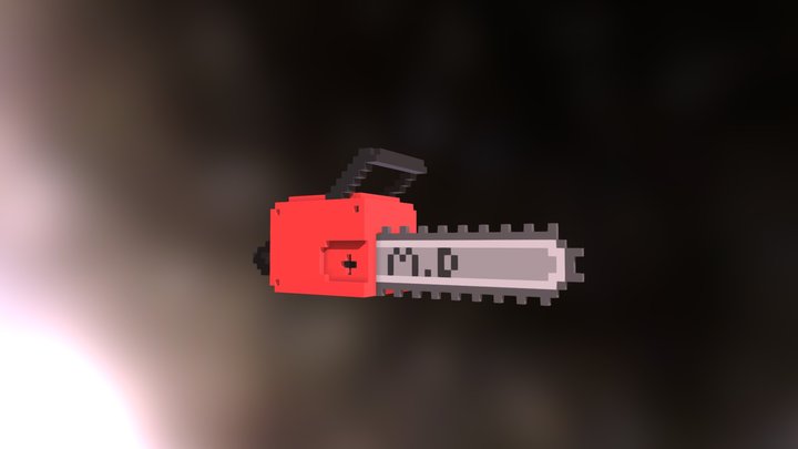Chainsaw voxel - 32 bit 3D Model