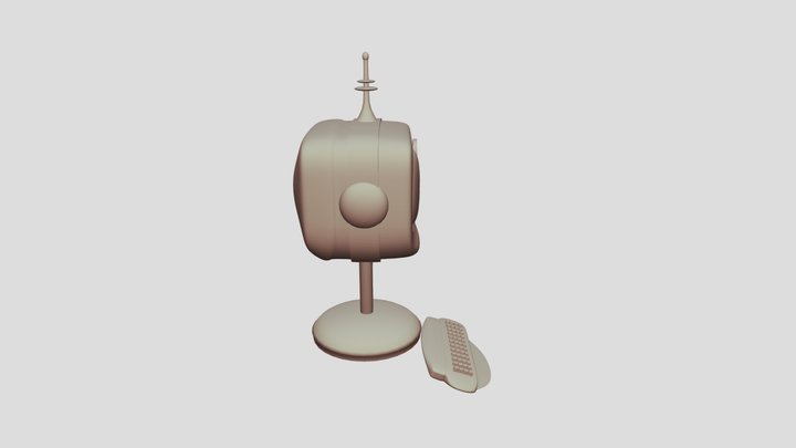 Space Retro Computer 3D Model