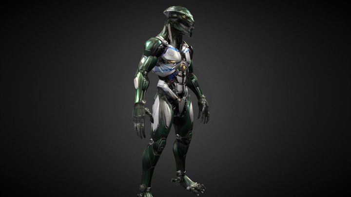 Robotic android reptilian alien