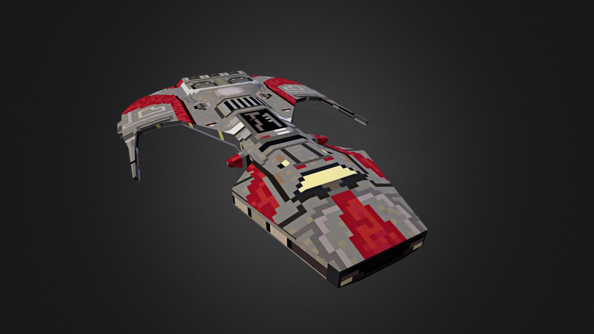  PixelArt LowPoly Marauder-class Corvette