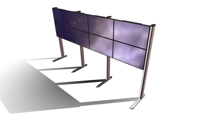 Television Video Wall 3D Model