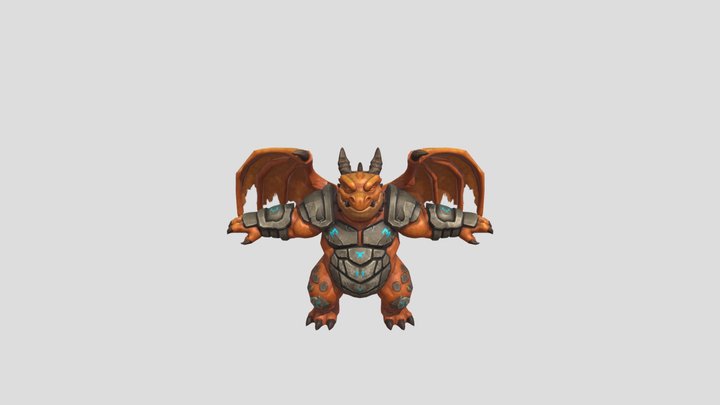 A small Warcraft-style dragon 3D Model