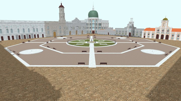 Plaza de armas de Santiago , 1860 . SCL. 3D Model